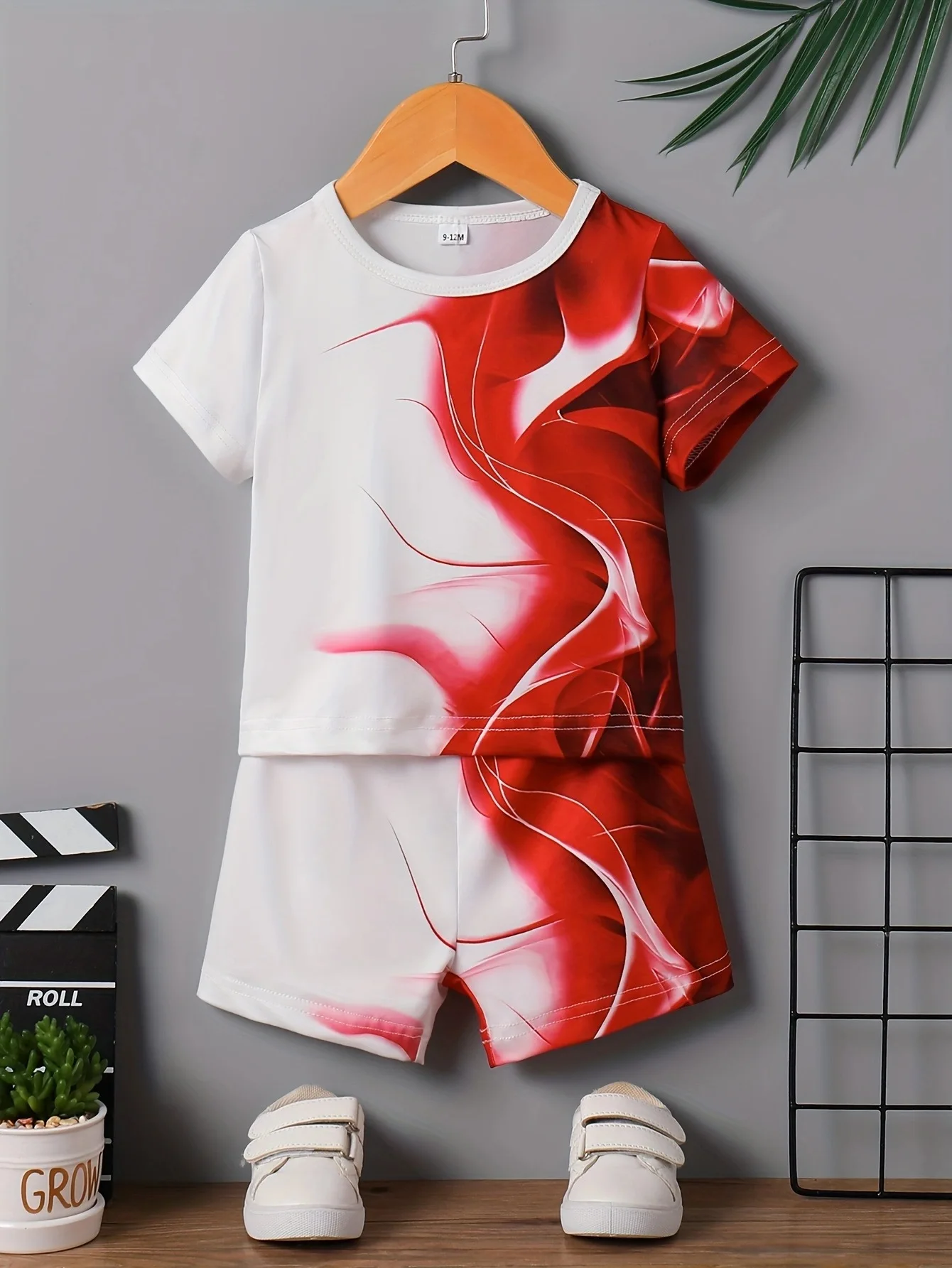 

Новый летний детский пуловер с круглым вырезом для детей 0-3 лет, топ с короткими рукавами и шорты с принтом, комплект детской одежды