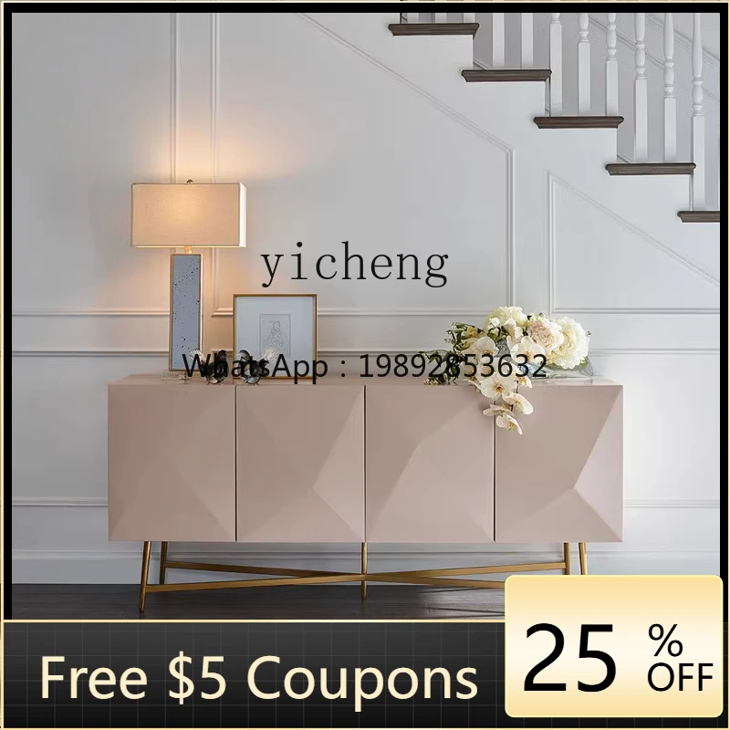 

light luxury solid wood TV cabinet Nordic audio-visual cabinet Modern simple stainless steel high decorative cabinet