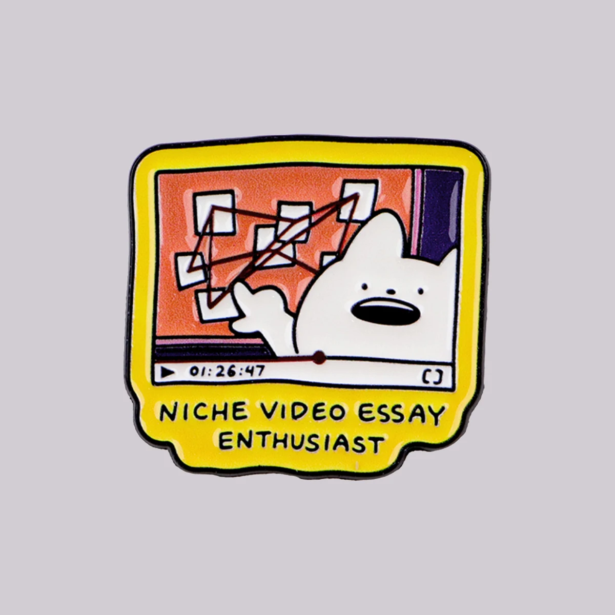 NICHE VIDEO ESSAY ENTHUSIAST Emaille-Anstecknadel Niedliche Hundebrosche Reversnadel Abzeichen für Rucksack Kleidung Accessoires Modeschmuck Geschenke