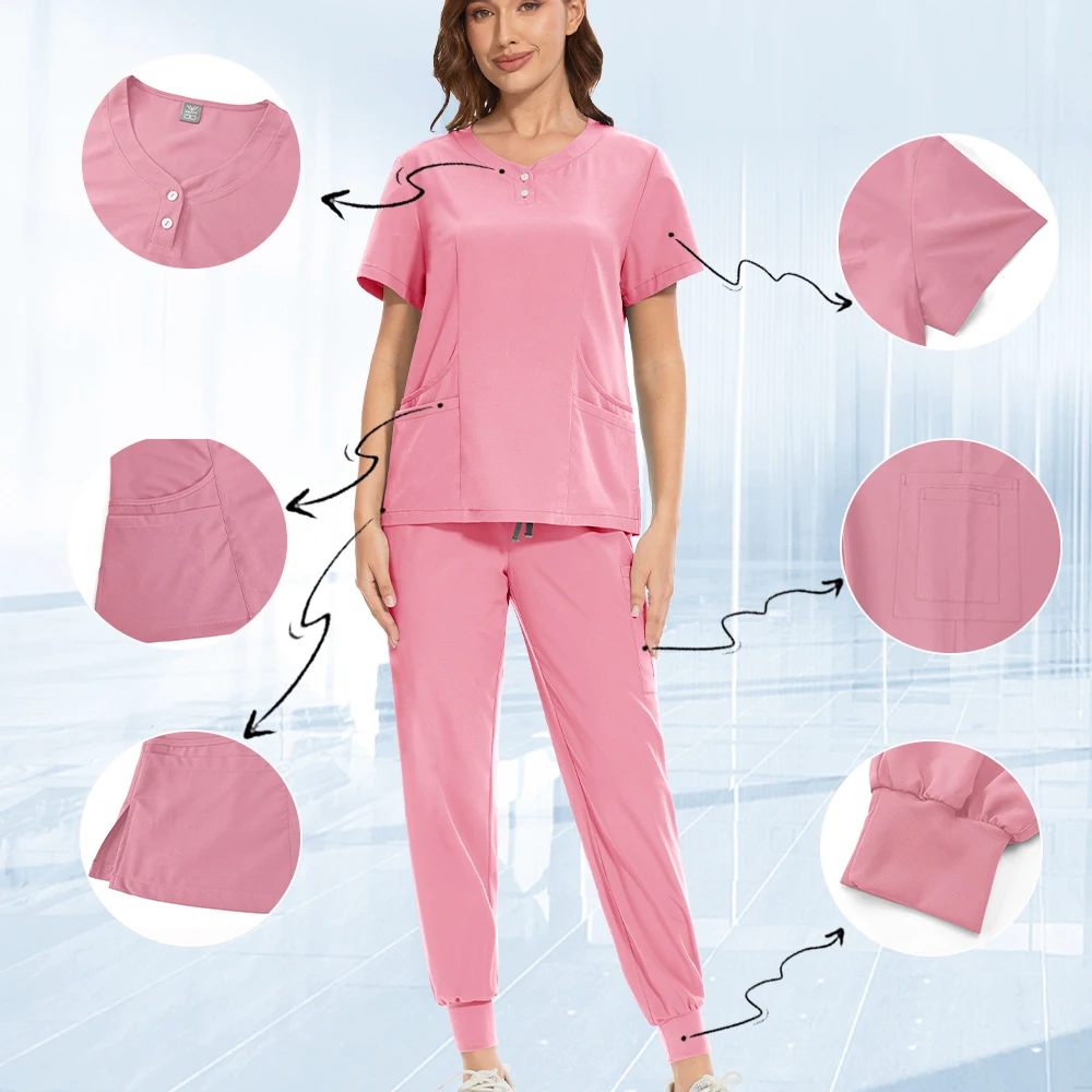 Fashion Women Doctor Surgical Gown Hospital Nurse Uniforms Beauty Dental Salon Lab Work Clothes Medical Uniform Men Clinical Set
