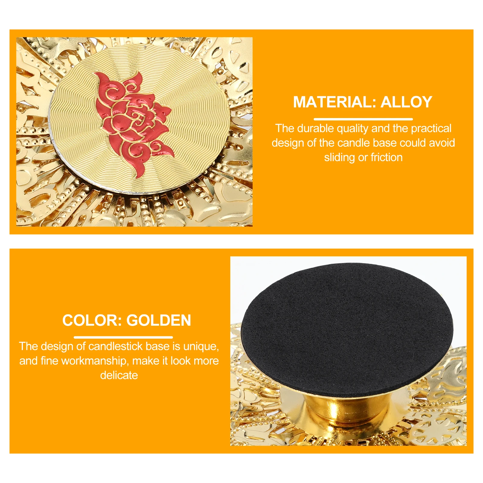 

1Pcs Golden Lotus Buddha Candlestick Alloy Holder Decorative Stand Party Home Decor Desktop Accent Unique Lotus Design