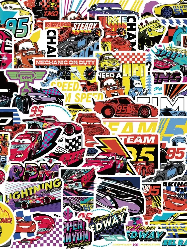 10/30/50pcs Disney Voitures Lightning McQueen Autocollants BRICOLAGE Ordinateur Portable Téléphone Voiture Scrapbooking Décoration Autocollant pour Enfants