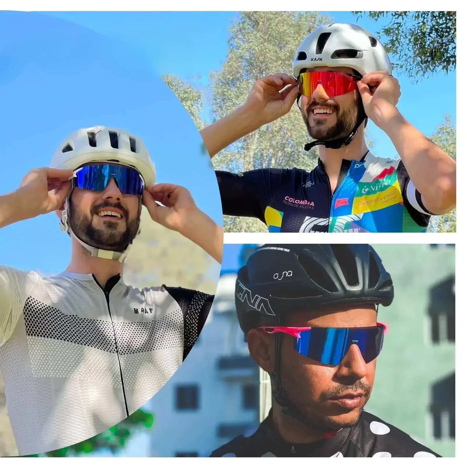 Kapvoe New Men UV400 Bike Sunglasses Mountaincolor Women Sports Bicycle Goggles Cycling Glasses MTB Road Cycling Eyewear