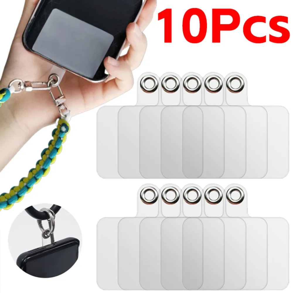 1-10pcs Strong Transparent Phone Lanyard Cads Universal Mobile Phone Flexible Tether Tabs Clear Hanging Strap Patches Cord Clip