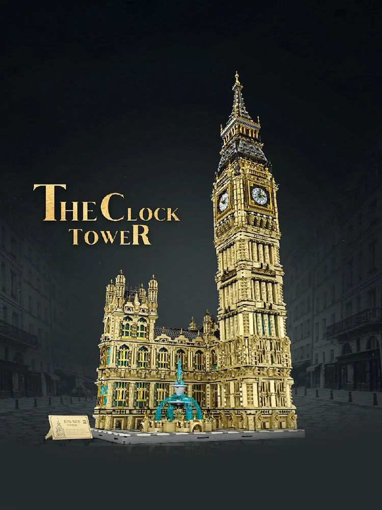 UK Big Ben Middeleeuws Bouwset Reobrix 55012 Landmark Architectuur Modulair Bouwblok Assemblage Model Kit DIY Cadeau 13825 Stuks - afbeelding 2