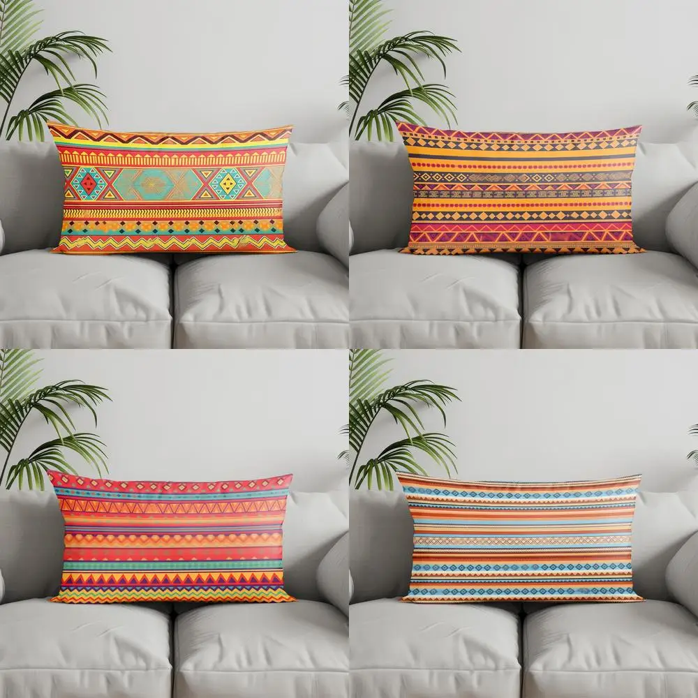 

Подушка для домашнего декора с красочным геометрическим узором, подходящая для дивана, спальни, автомобиля, наволочка, прямоугольная подушка для спины