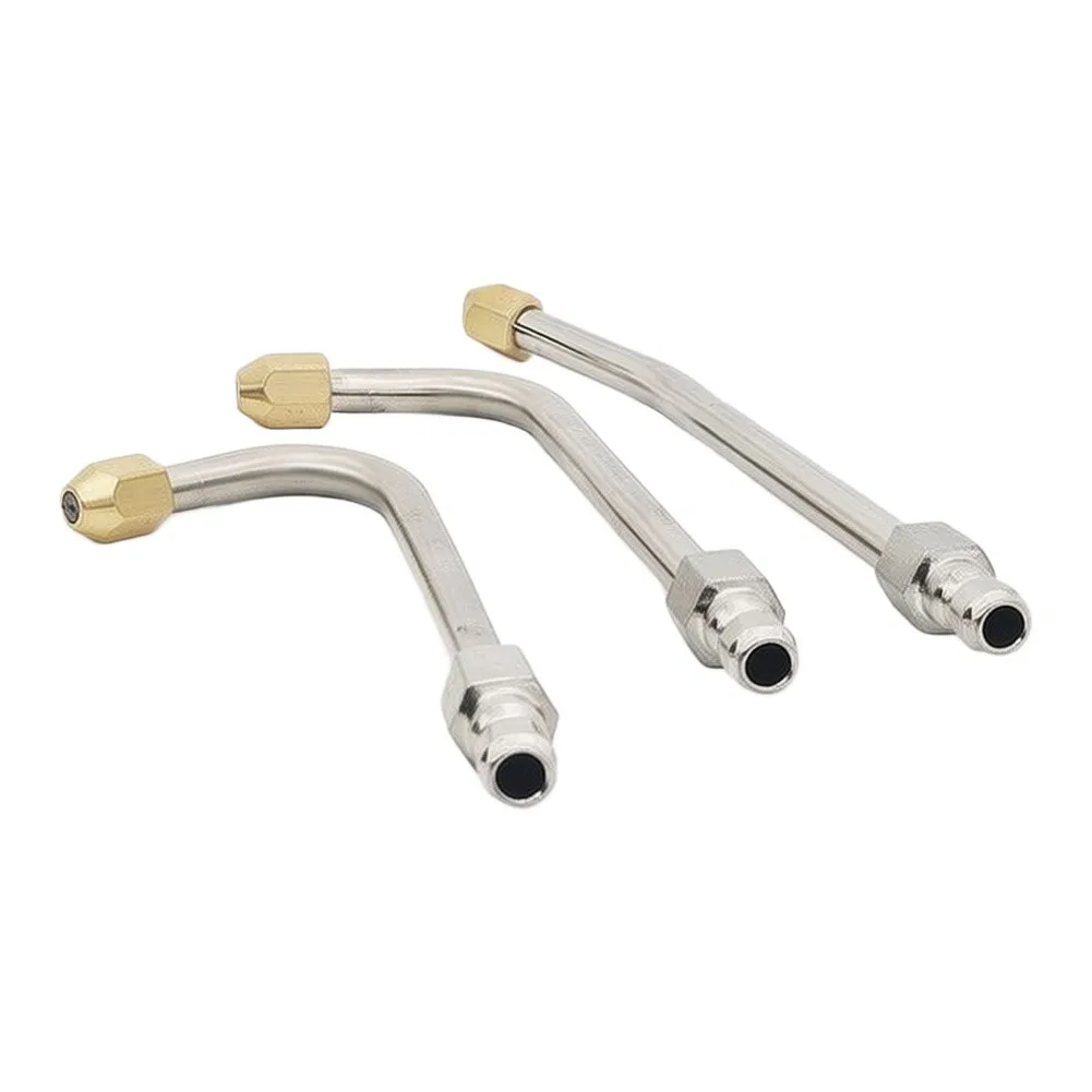 3 Piece Stainless Steel Pressure Washer Nozzle Set 30 Degree 90 Degree U Bend for Residential and Commercial Use