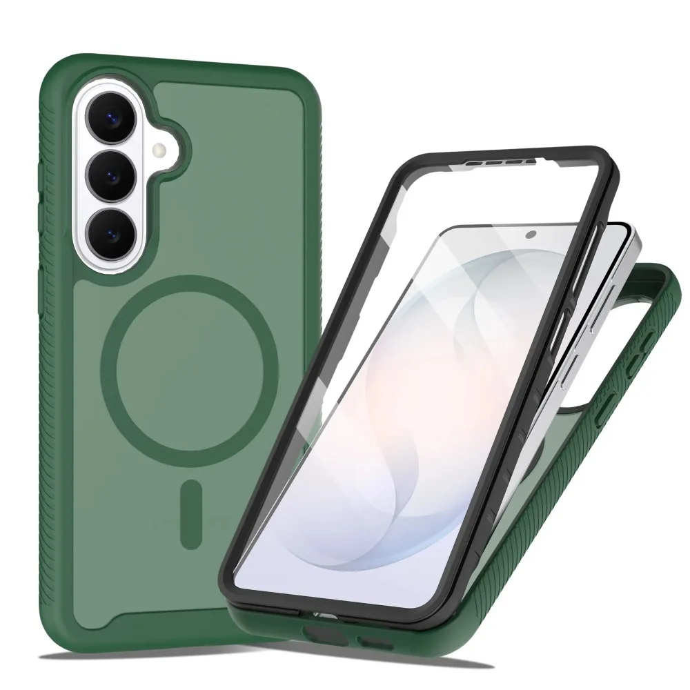 

2 in 1 Heavy Duty Shockproof Case ForSamsung Galaxy A17 A37 A57 A16 A36 A56 Magnetic Armor with PET Screen Protector Clear Cover