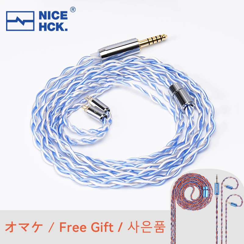 NICEHCK Whitesky HIFI สาย 6N เงิน OCC หูฟังอัพเกรด 3.5/2.5/4.4 มม.MMCX/2Pin สําหรับ FX15 Phoenixcall Chu II Kima