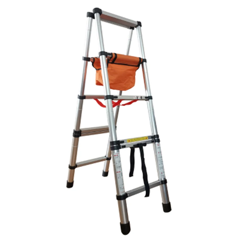 Thuis Visgraat Ladder Aluminium Verdikking Beloopbaar Techniek Ladder Huishouden Vouwen Telescopische Ladder (1.4M/1.7M)