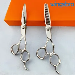 6.5 Inches Silver Hair Cutting Scissors, Professional High Quality Hair Styling Scissors, Flat and Thinning Scissors for Barber