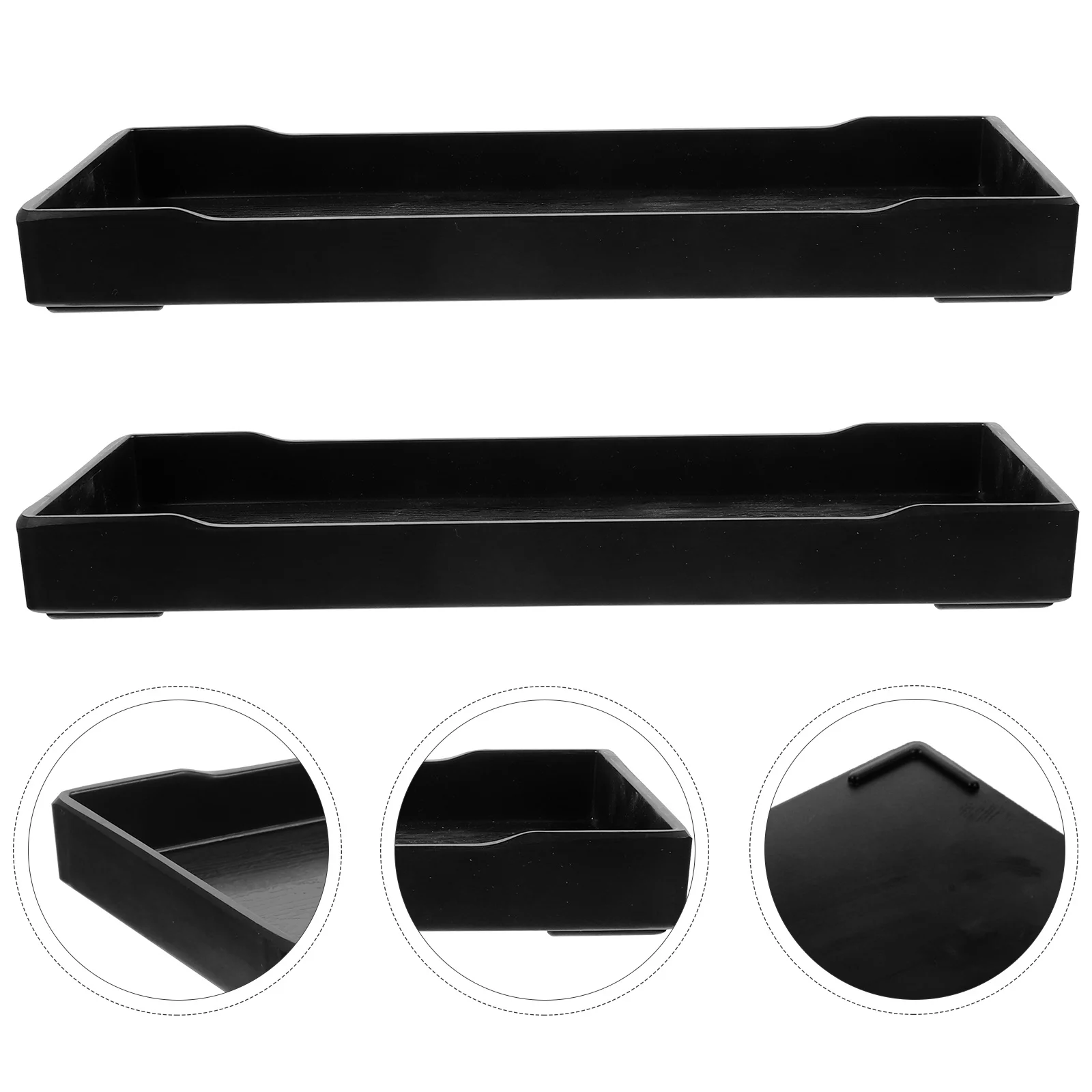 

2Pcs Small Plastic Tray Smooth Surface Snack Plate for Desserts Dried Fruits Bread Portable Serving Dish Reusable Kitchen