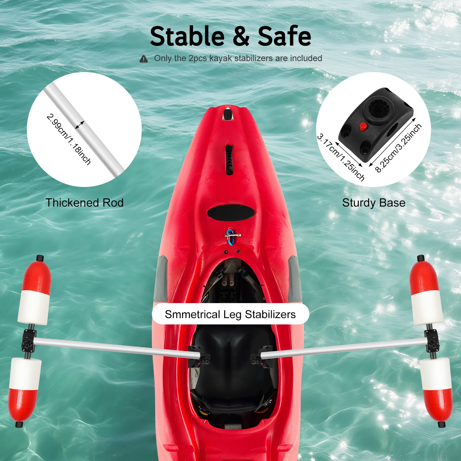 

Kayak Outrigger Stabilizer Marine Boat Kayak Canoe Pvc Outrigger Arms Stabilizer System for Most Kayaks and Canoes.