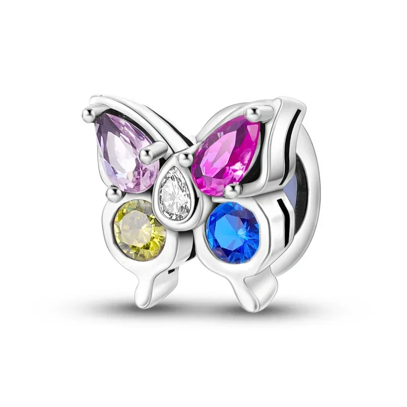 Original 925 Sterling Silver Rainbow Animal Safety Clip Jewelry Clip Beaded Charm for Pan DIY Bracelet Ladies Jewelry Gift