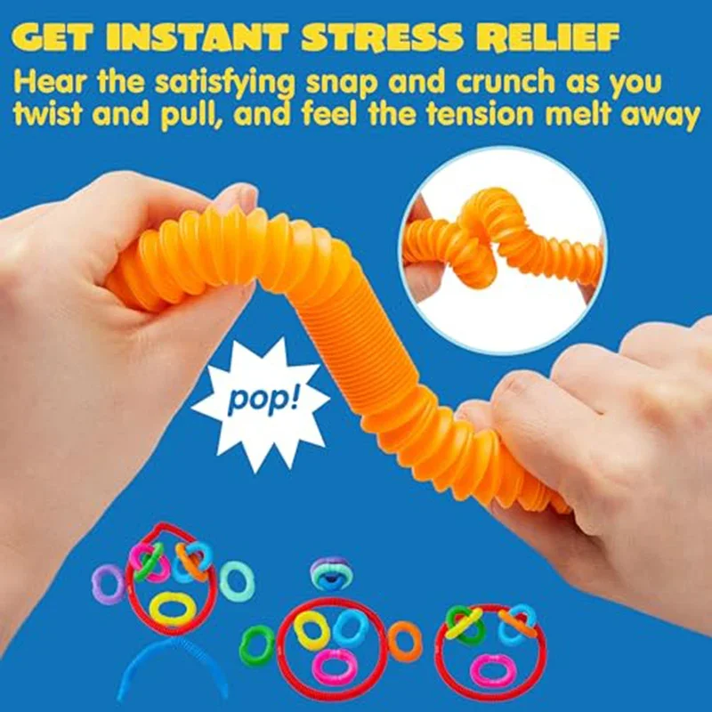 10/30/50PCS Regenboog Pop Buizen Zintuiglijke Speelgoed Stress Telescopische Buis Stretching Fidget Speelgoed Kinderen volwassen Decompressie Speelgoed