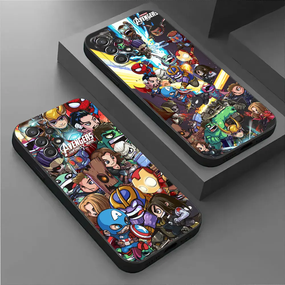 Cute Avengers Phone Case For Samsung Galaxy A17 A57 A37 5G A07 A55 A54 A34 A35 A25 A15 A56 A36 A26 A16 A06 Silicone Cover Shell