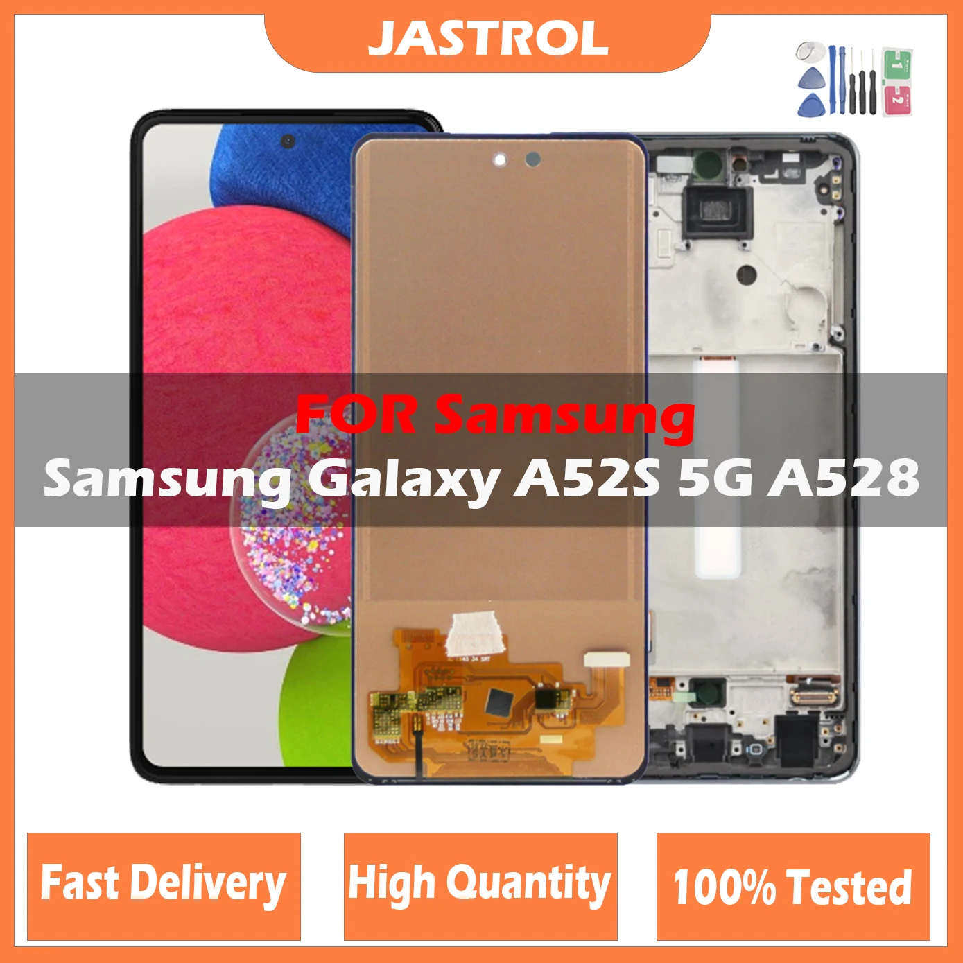 

6.5'' LCD Display For Samsung Galaxy A52s 5G A528 A528B A528M A528B/DS With Frame Display Touch Screen Digitizer Repair Parts