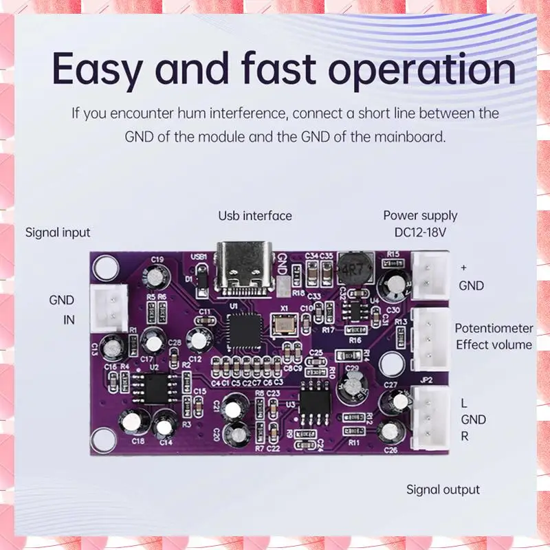 JAJA Voor DSP Digitale Reverb Circuit Module Voice Changer Eq Huilende Controle Frequentie Shifter Effect Mixer Geluidseffecten