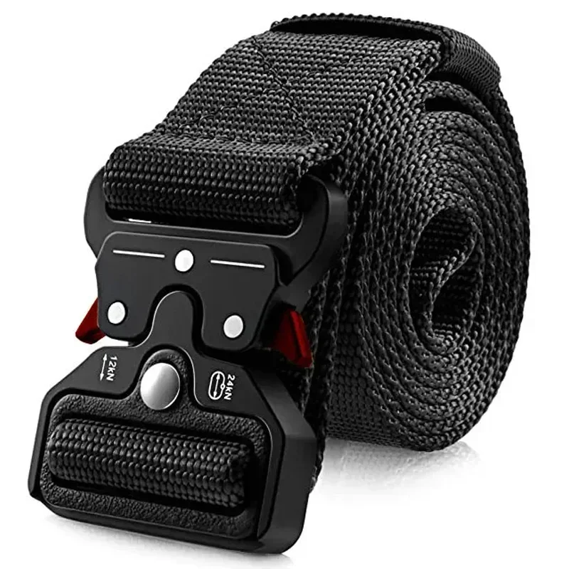 Ceinture militaire en nylon véritable souple pour hommes et femmes, dégagement rapide, accessoires de sport, ceinture noire, véritable DulBelt,