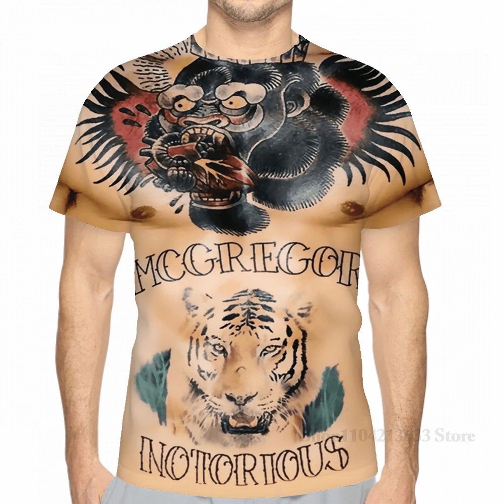 All over print Conor McGregor Tattoos Chest and Stomach men T-Shirt women fashion girl t shirt boy tops tees