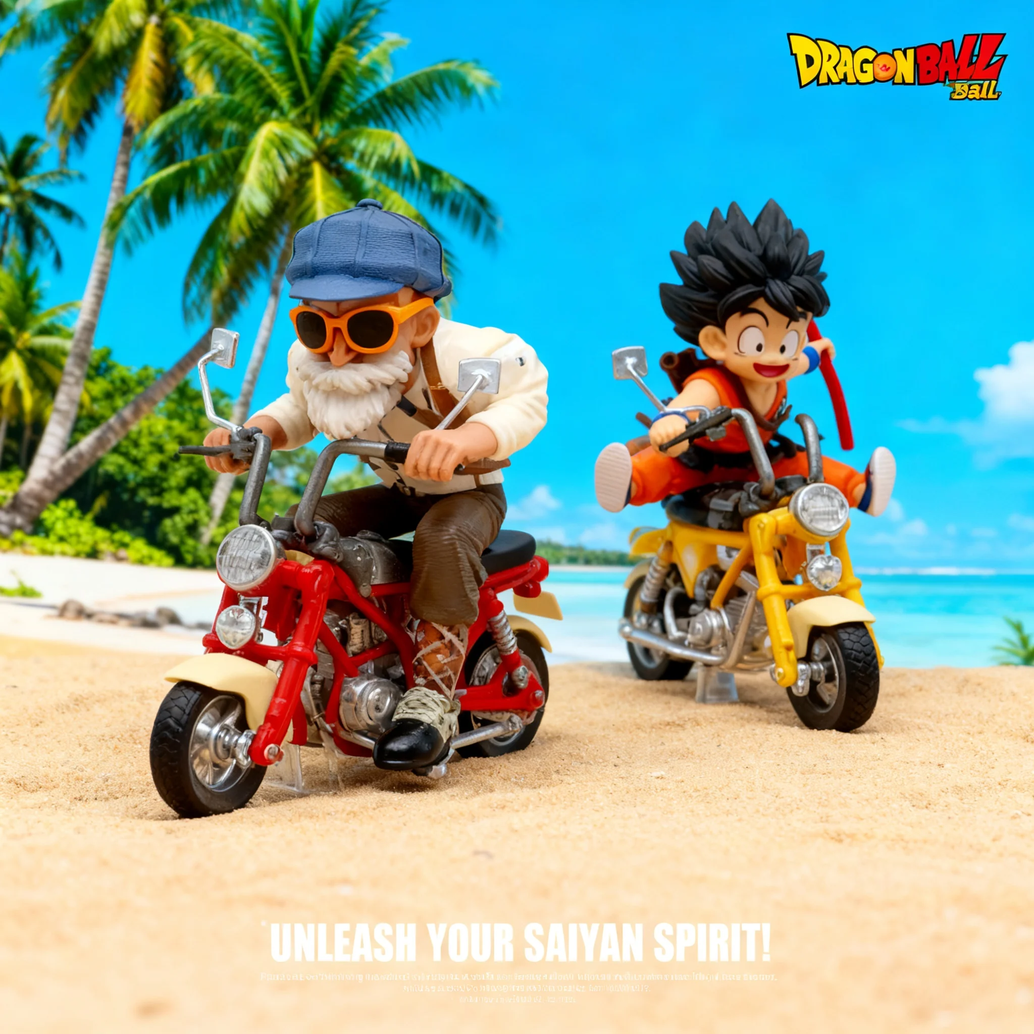 

Dragon Ball Motorcycle Turtle Hermit Goku Action Figure Model Trendy Toy Collectible Blind Box Desktop Car Decoration Wholesale