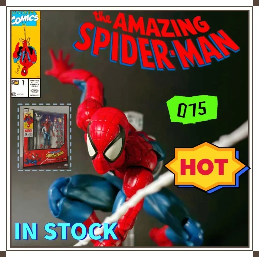 

2026 Ct Toys Spiderman Figure Mafex 075 The Anazing Spider-Man Comic Ver Anime Action Figure Model Doll Customized Toys
