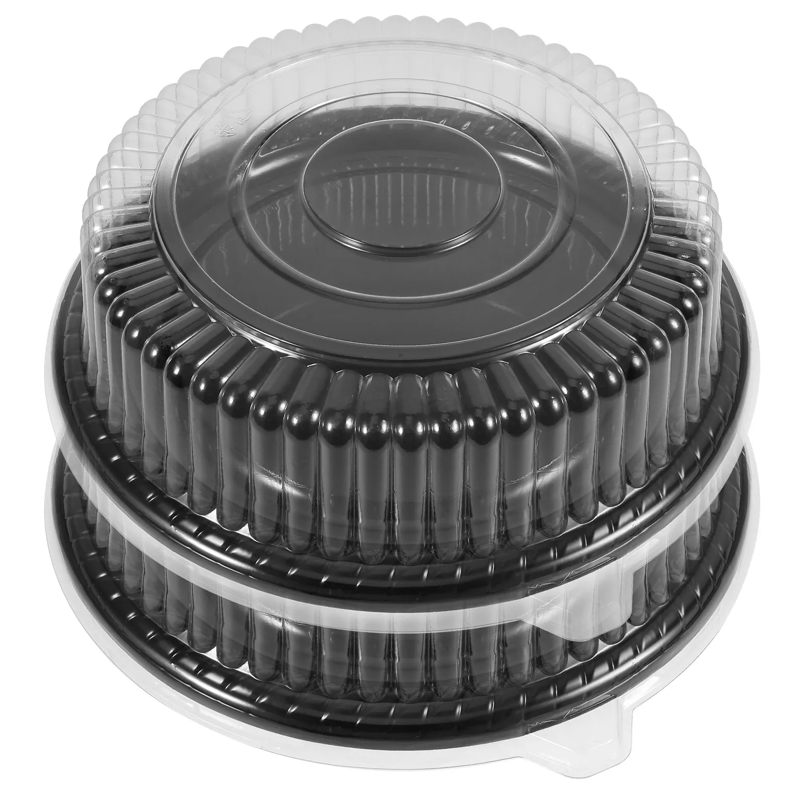2Sets Cake Plate with Lid Pet Party Tray for Transporting Cakes Pies Desserts Fresh Storage Serving Display Catering Platter