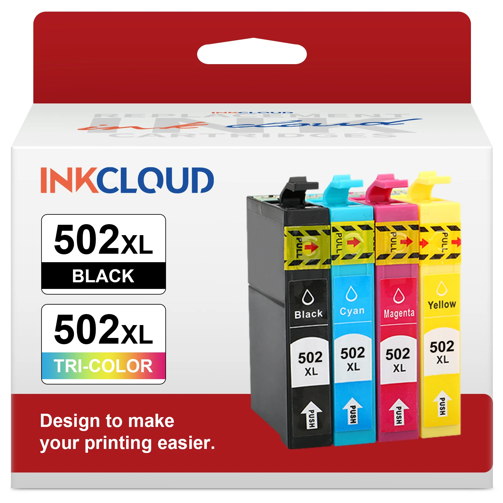 INKCLOUD 502XL cartouche d'encre Compatible pour Epson 502 XP-5150 XP-5100 XP-5155 XP-5105 main de travail WF-2860 WF-2865 WF-2880 WF-2885 INKCLOUD 502XL cartouche d'encre Compatible pour Epson 502 XP-5150 XP-5100 XP-5155 XP-5105 main de travail WF-2860 WF-2865 WF-2880 WF-2885
