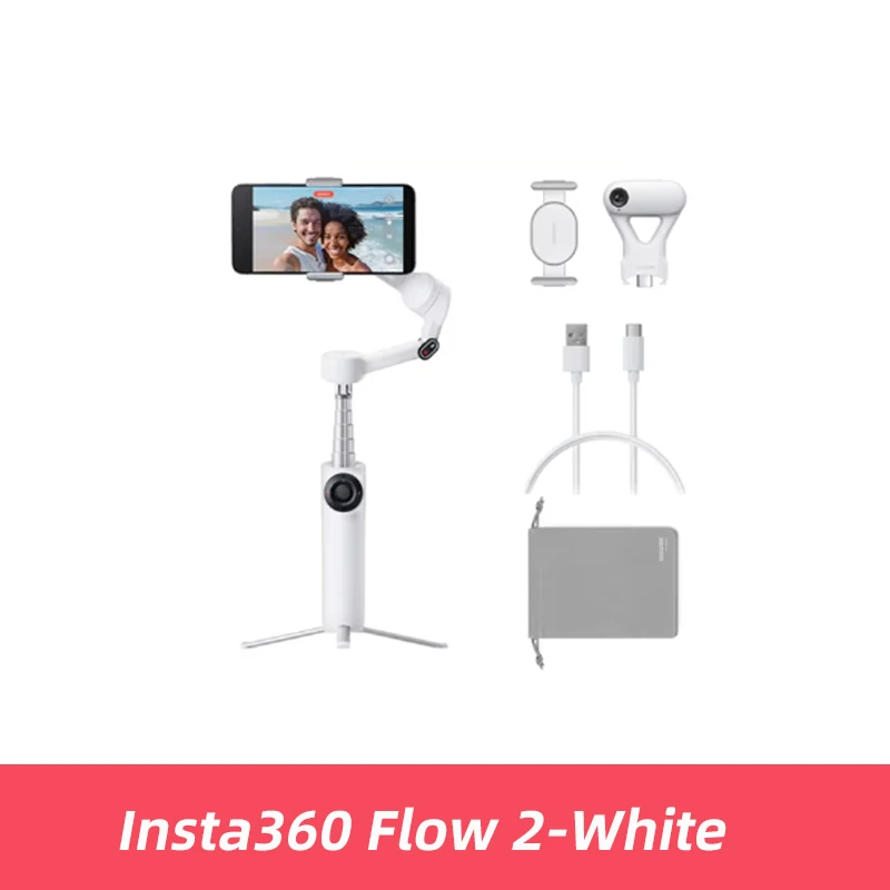 Insta360 Flow 2 handheld gimbal stabilisator AI Filmmaker 360 Infinite fan Active Zoom track voor iPhone Insta 360 Flow 2