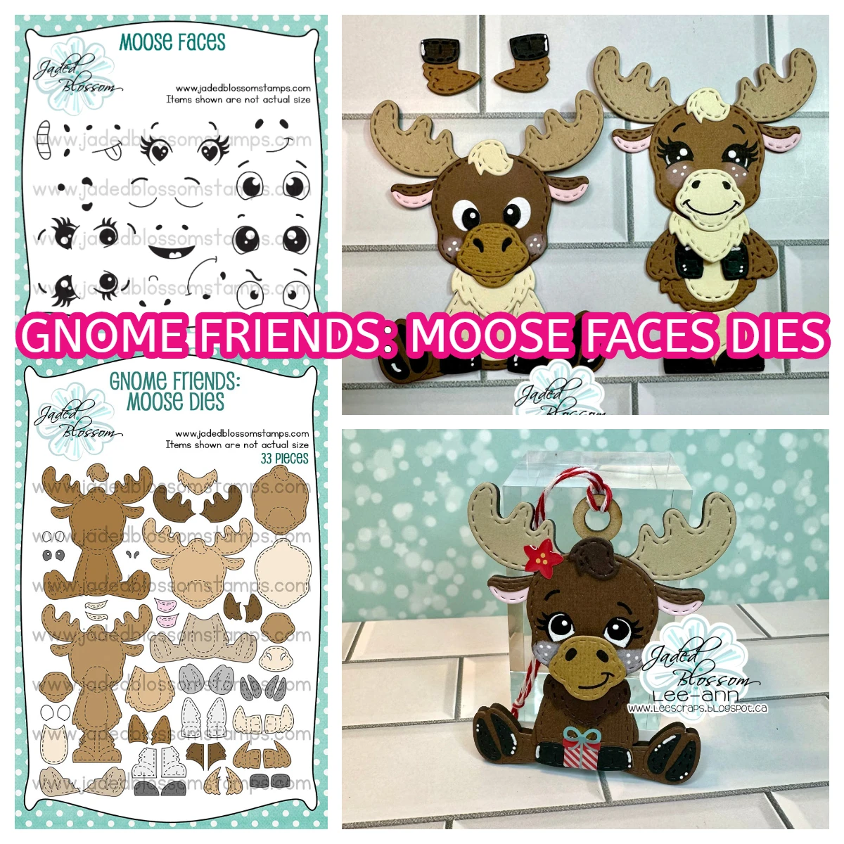 

2025 New November Gnome Dies Gnome Friends: Moose Faces Dies Stamps DIY Scrapbook New Year Card Christmas Eve Decor Die Template