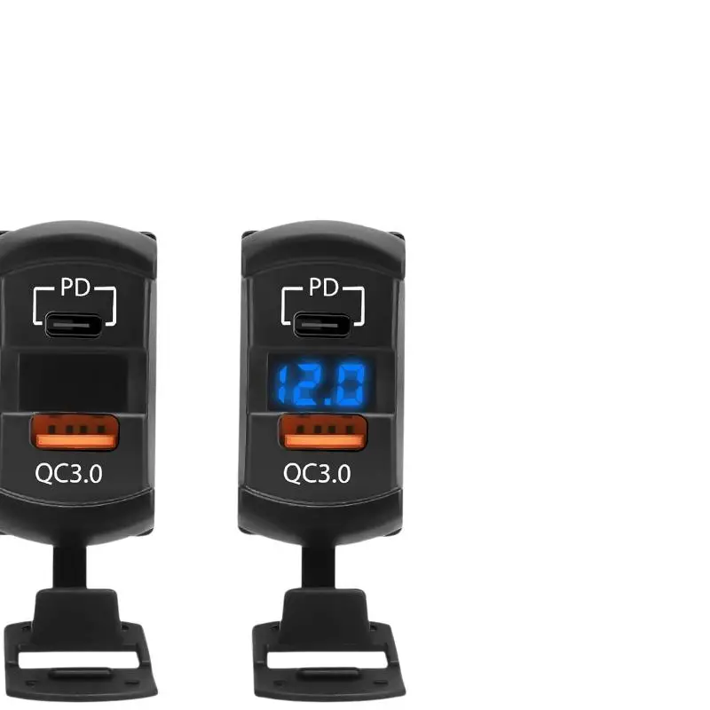 Waterproof USB C Charger Socket 54W Rocker Switch PD QC30 Dual Port Car Boat Motorcycle Charging Adapter