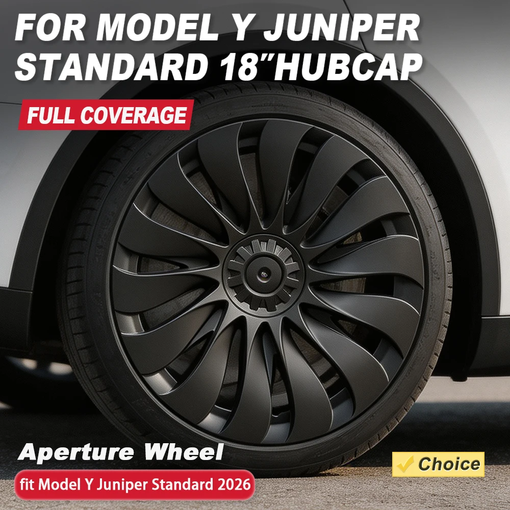 4PCS 18 Inch Aperture Wheel Cover for Tesla Model Y Juniper Standard 2026 Full Rim Hub Caps Performance Replacement Accessories