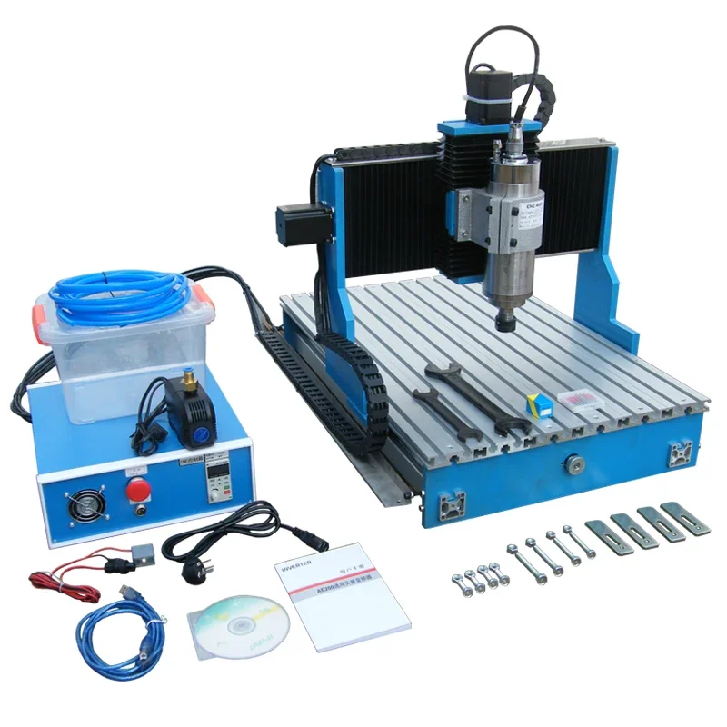 Carril guía lineal enrutador CNC máquina perforadora y fresadora de grabado LY CNC 6040L-1.5KW PCB de 4 ejes