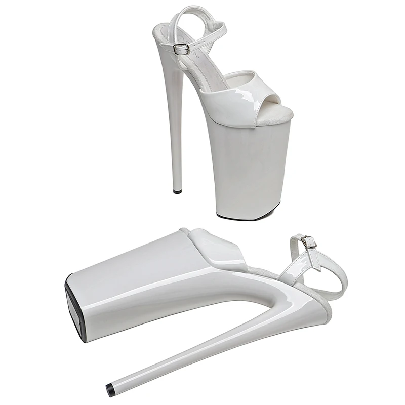 Leecabe, 26 см/10 дюймов, блестящая лакированная верхняя часть из искусственной кожи, модные модные сандалии для вечеринок, обувь для стриптиза на каблуке, обувь для танцев на пилоне