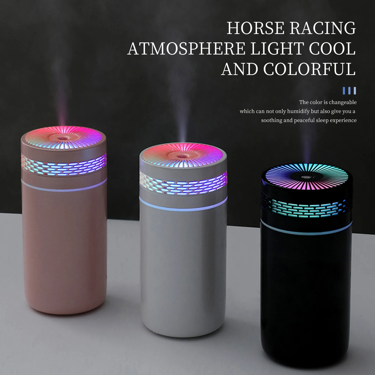 

250ML Car Air Humidifier Portable Mini Spray Mist Humidifier with LED Light USB Powered Essential Oil Difffur Bedroom and Travel