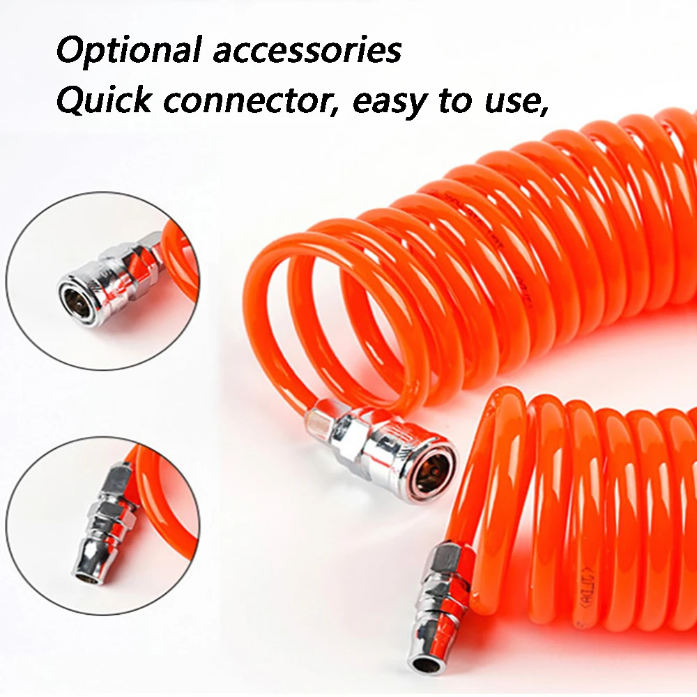 6M Pneumatic Polyurethane PU Air Compressor Hose Tube 8*5mm Telescopic Spring Spiral Pipe for Dust Gun