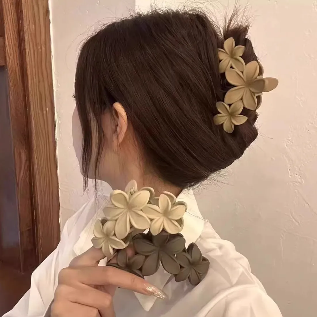 4er-Set Blumen-Haarspangen für Damen – Vintage-Stil, vielseitig, mattierte Haarklammern, Haarschmuck