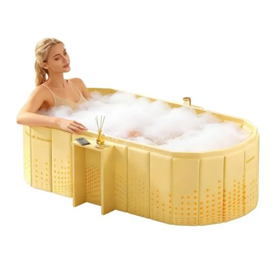 

jessie 47 Inches Portable Bathtub Foldable Ice Bath Tub for Adult Bathroom Hot SPA Soaking Cold Plunge Tub Freestanding Bathtub