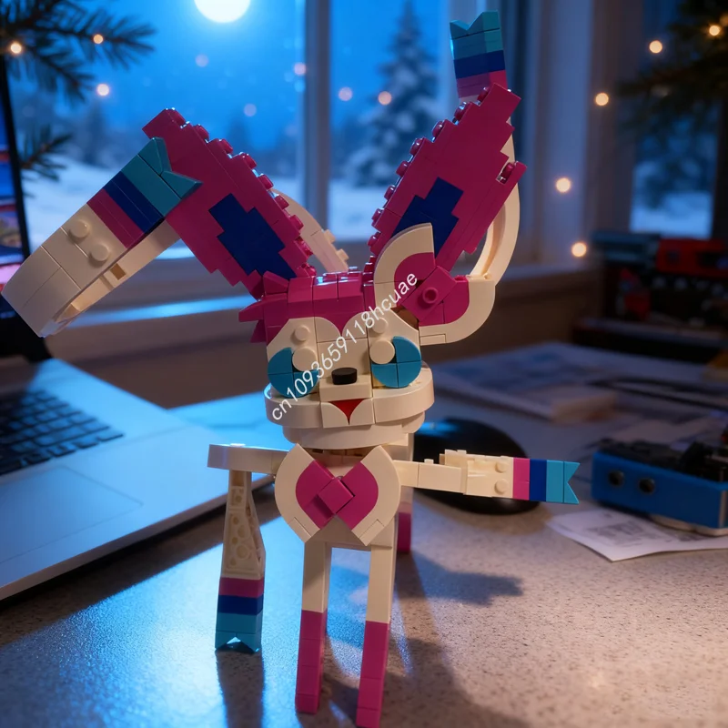 

383 шт. MOC Sylveon, модель домашнего животного, строительные блоки, строительные блоки, сделай сам, креативные игрушки, образовательный рождественский подарок, кирпич для детей