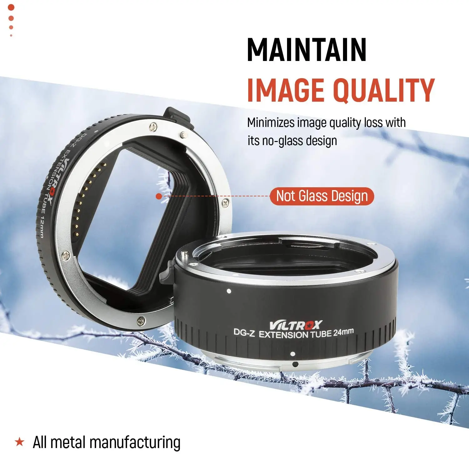 VILTROX DG-Z جبل معدني التركيز التلقائي AF ماكرو تمديد أنبوب حلقة مجموعة 12 مللي متر 24 مللي متر لنيكون Z6 Z7 Z50 Z جبل كاميرا بدون مرآة