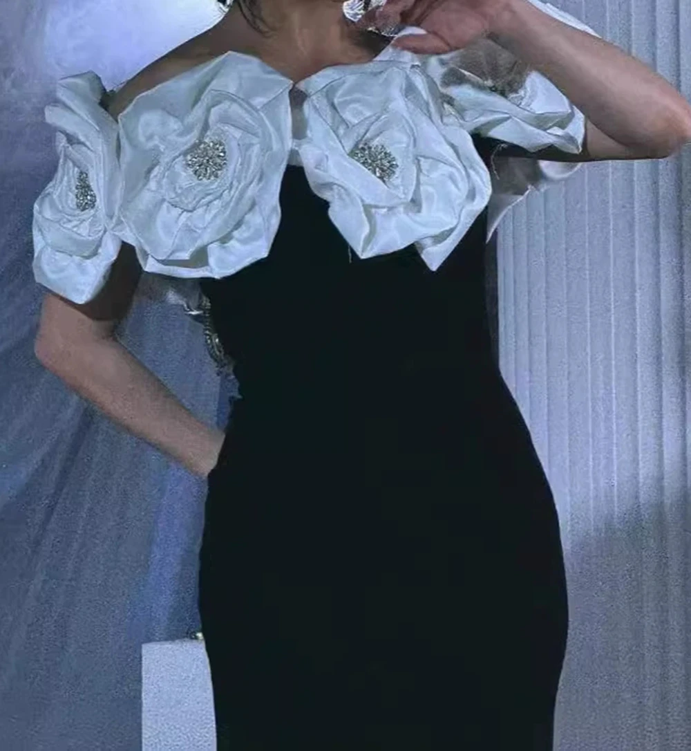 

High-end women's clothing, high-end summer flower bandage dress, women's high-end French light evening dress-GZXX1010