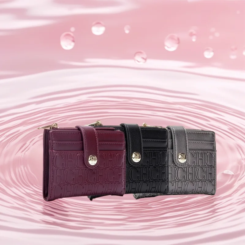 

Женская квадратная сумка CH Luxury в ретро-стиле с модной застежкой, классический складной кошелек и визитница, компактная и легкая.