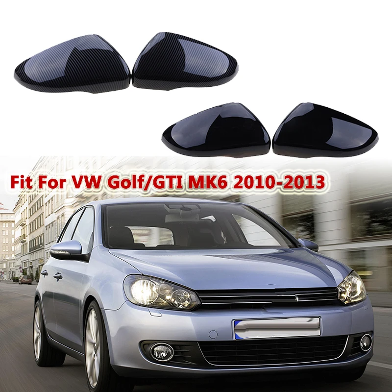 

Rhyming Side Wing Mirror Cover Rearview Mirror Caps Carbon Fiber Pattern Fit For VW Golf/GTI MK6 2008-2013 Car Accessories