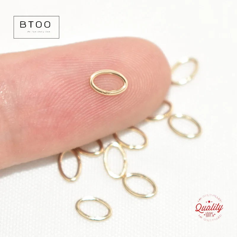 14K Gold Filled Closed Oval Jump Rings For Making DIY Jewelry Findings