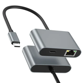 1000mbps usb c para ethernet adaptador 60w pd tipo-c porta de carregamento adaptador de rede tipo c para rj45 rede lan adaptador para computador portátil