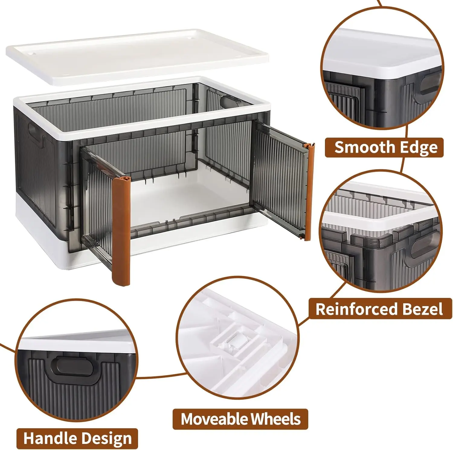 

Storage Cabinet - Room Organizer, Plastic Shelves Organizer, Storage Bins with Lids, Collapsible Outdoor Storage Box