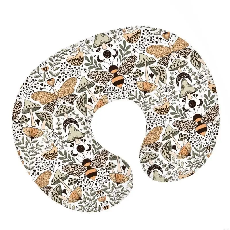 

A5YC Removable Nursing Pillow Cover Lovely Print Nursing Pillow Case Protector Soft Comfortable Breastfeeding Pillow Sleeve