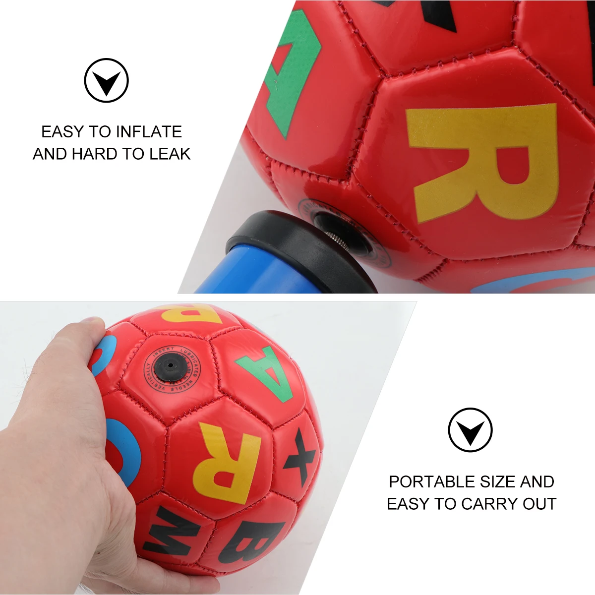 

Kids Football PVC Inflatable Balls Mini Soft Soccer Toy Ball Outdoor Sport Elastic Safe Bright Color Pattern Student Play