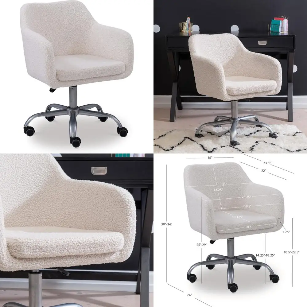 

Brooklyn Sherpa Upholstered Office Chair in Ivory