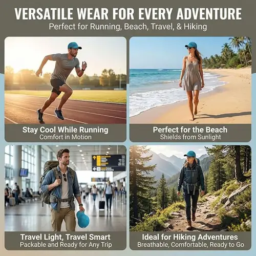 Imagen 2 del producto Gorra de Béisbol Creativa, Plegable, Ligera, Deportiva, de Poliéster Transpirable, para Actividades al Aire Libre